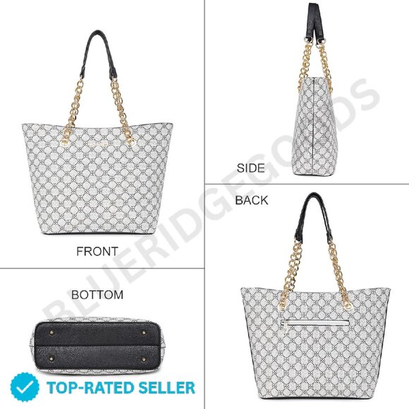 Brand New Montana West Tote Bag White Chain Detail